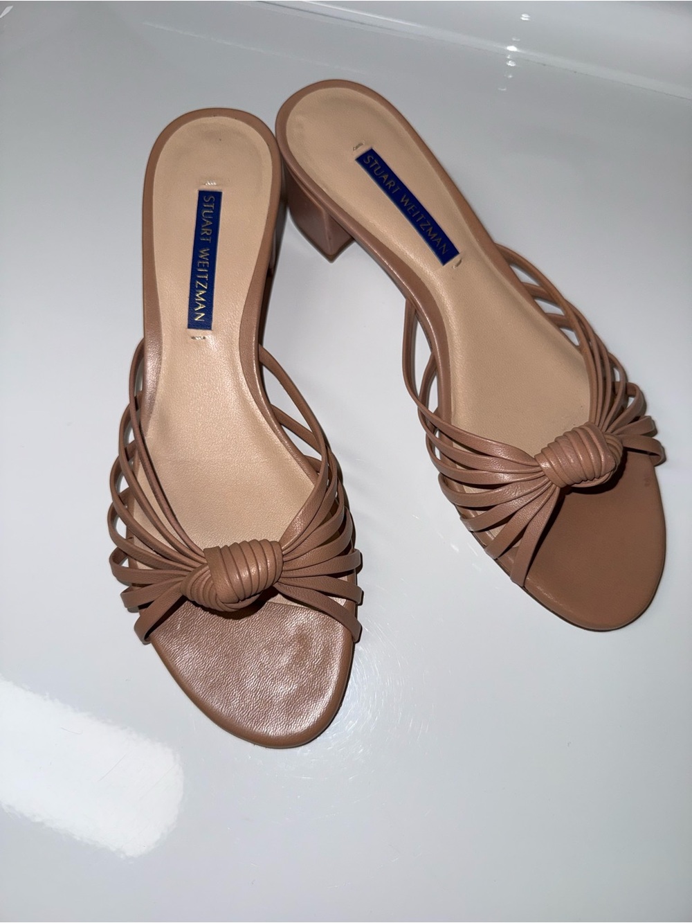 Stuart Weitzman Block Heel Mule Sandals